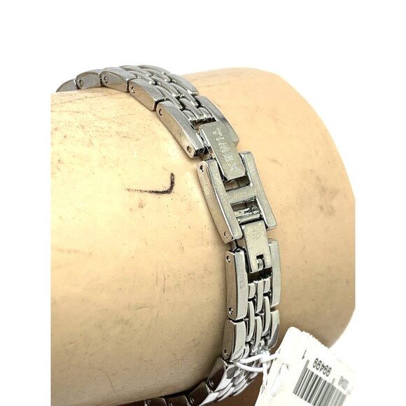 Timex Womens Watch TW2T50000 Quartz Diamond Silver Dial Rectangle Steel 21mm - Picture 9 of 13